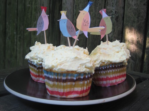 orange pineapple cupcakes