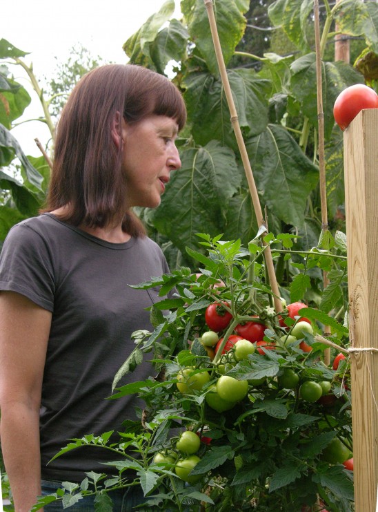 Beth in her garden.