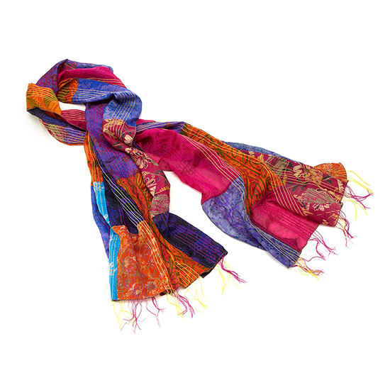 Silk Patchwork Sari Scarf | UncommonGoods