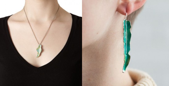 Enameled Silver Leaf Jewelry | UncommonGoods