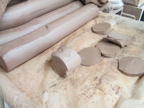 Cuts of Clay ready to mold