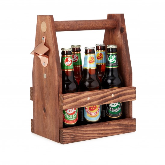 Wooden Beer Tote | UncommonGoods