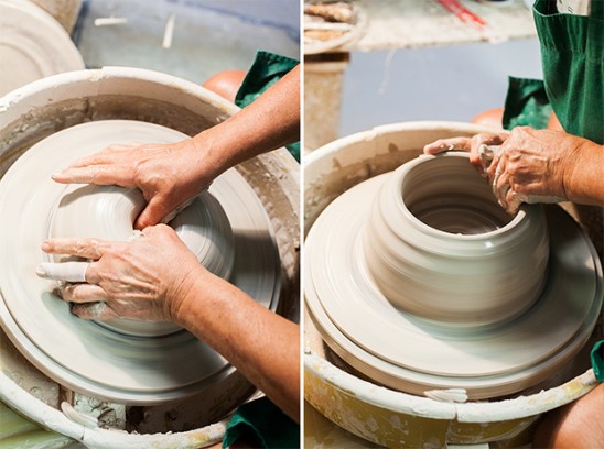 Maggy Ames throwing bowls