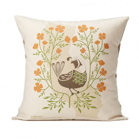 Birds and Blooms State Pillow | UncommonGoods