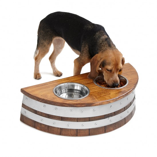 Wine Barrel Dog Feeder | UncommonGoods