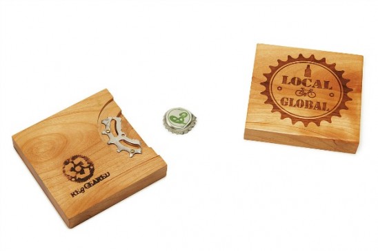 Reclaimed Bike Gear Bottle Opener Coaster | UncommonGoods