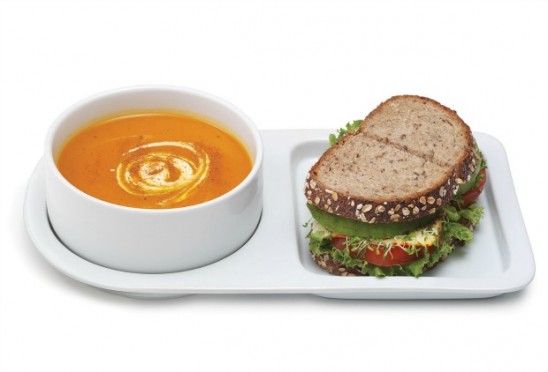 Soup and Sandwich Ceramic Tray Duo | UncommonGoods