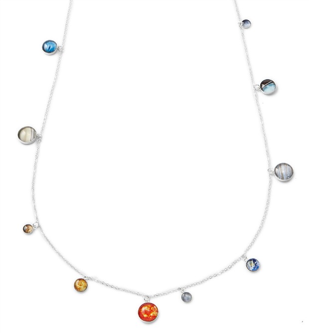 Silver Solar System Necklace | UncommonGoods