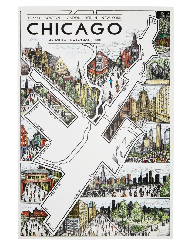 Chicago Marathon Map | UncommonGoods