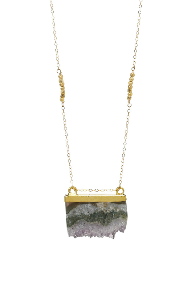 Golden Slice Agate Necklace | UncommonGoods