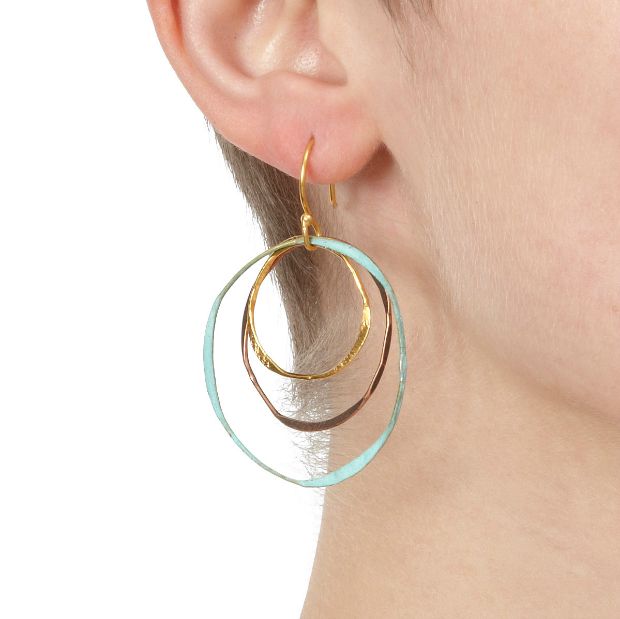 Mixed Metal Earrings | UncommonGoods