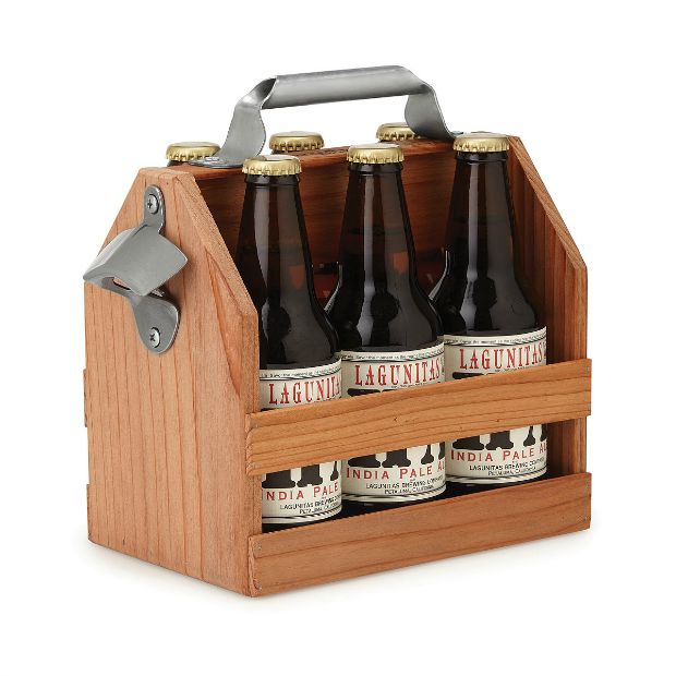 Wooden Beer Caddy | UncommonGoods