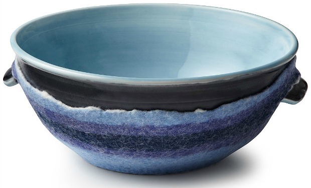 Classic Blue Serving Bowl with Felt | UncommonGoods