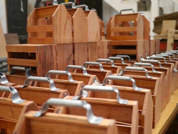 Wooden Beer Caddies by Christopher and David Steinrueck