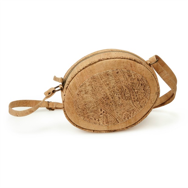 Natural Cork Oval Crossbody Bag | UncommonGoods