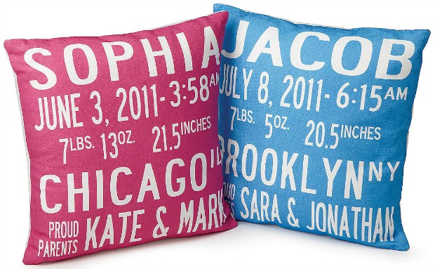 Birth Announcement Pillows | UncommonGoods