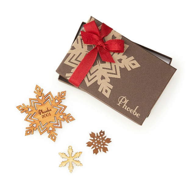 Personalized Cherry Wood Snowflake Ornament | UncommonGoods