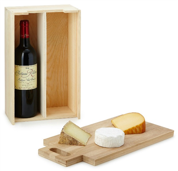 Wine Bottle Carrier with Cutting Board | UncommonGoods