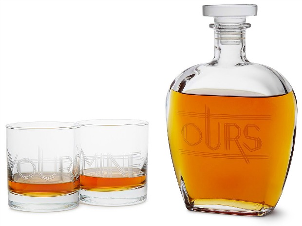 Yours, Mine, and Ours Engraved Decanter Set | UncommonGoods