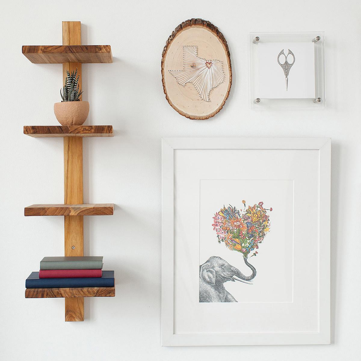 Minimalist Teak Wall Shelf | UncommonGoods