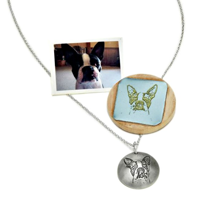 custom pet portrait pendant