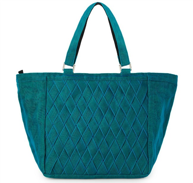 Teal Woven Netting Tote | UncommonGoods