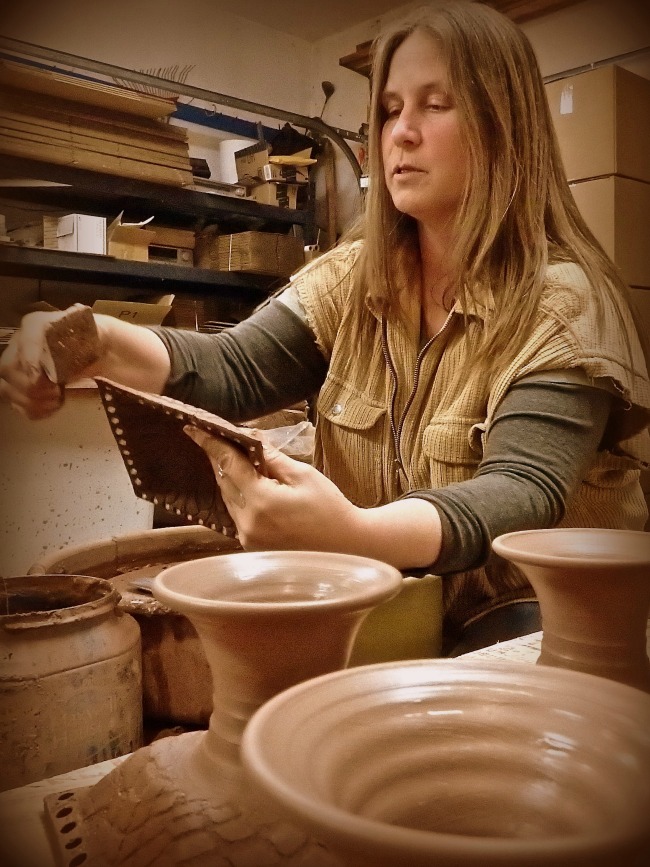 Tracy Shea making her Pedestal Jewelry Holder