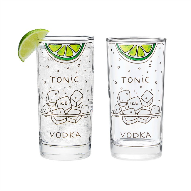 Vodka Tonic Diagram Glasses | UncommonGoods