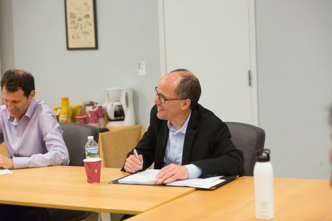 Secretary Perez listening to feedback from UncommonGoods employees