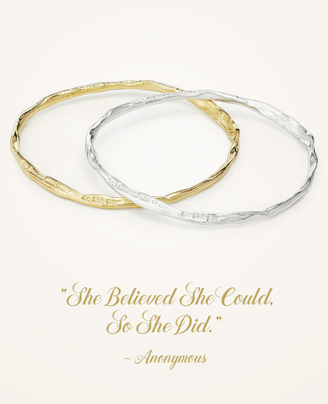 Inspirational Jewelry - "She Believed She Could" Bangle | UncommonGoods