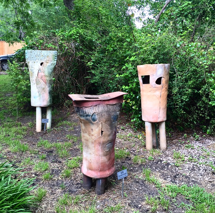 Statues in the Holman's yard