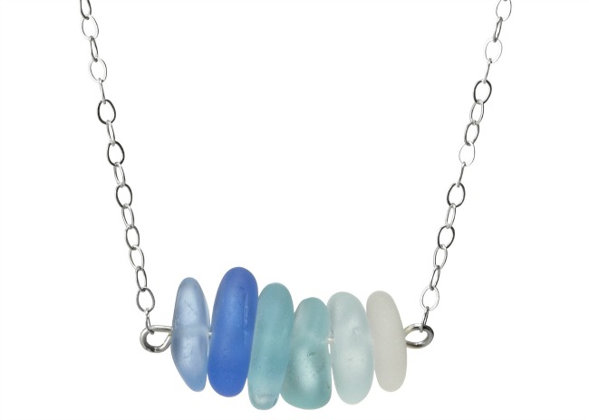 Shades of Blue Sea Glass Necklace | UncommonGoods