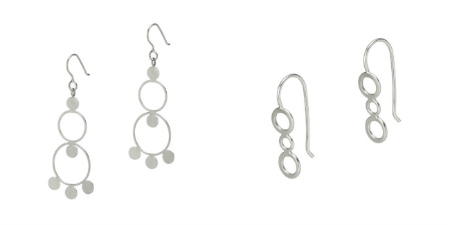 The Bollywood Earrings and Sterling Silver Bubble Earrings