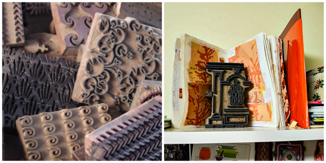 The woodblocks Rachna and Ruchika use to make their beautiful prints