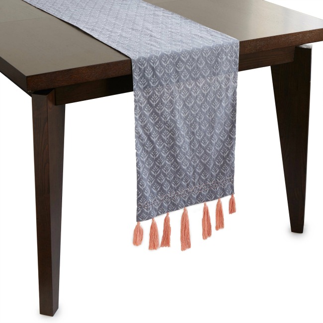 Reversible Block Print Tassel Table Runner - UncommonGoods