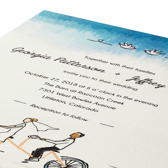 Tandem Bike Wedding Invitations - UncommonGoods