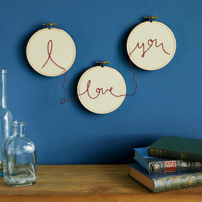 I Love You Embroidery Wall Art - UncommonGoods