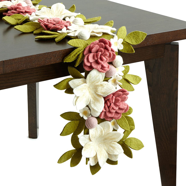 Floral Garden Felt Table Runner - UncommonGoods