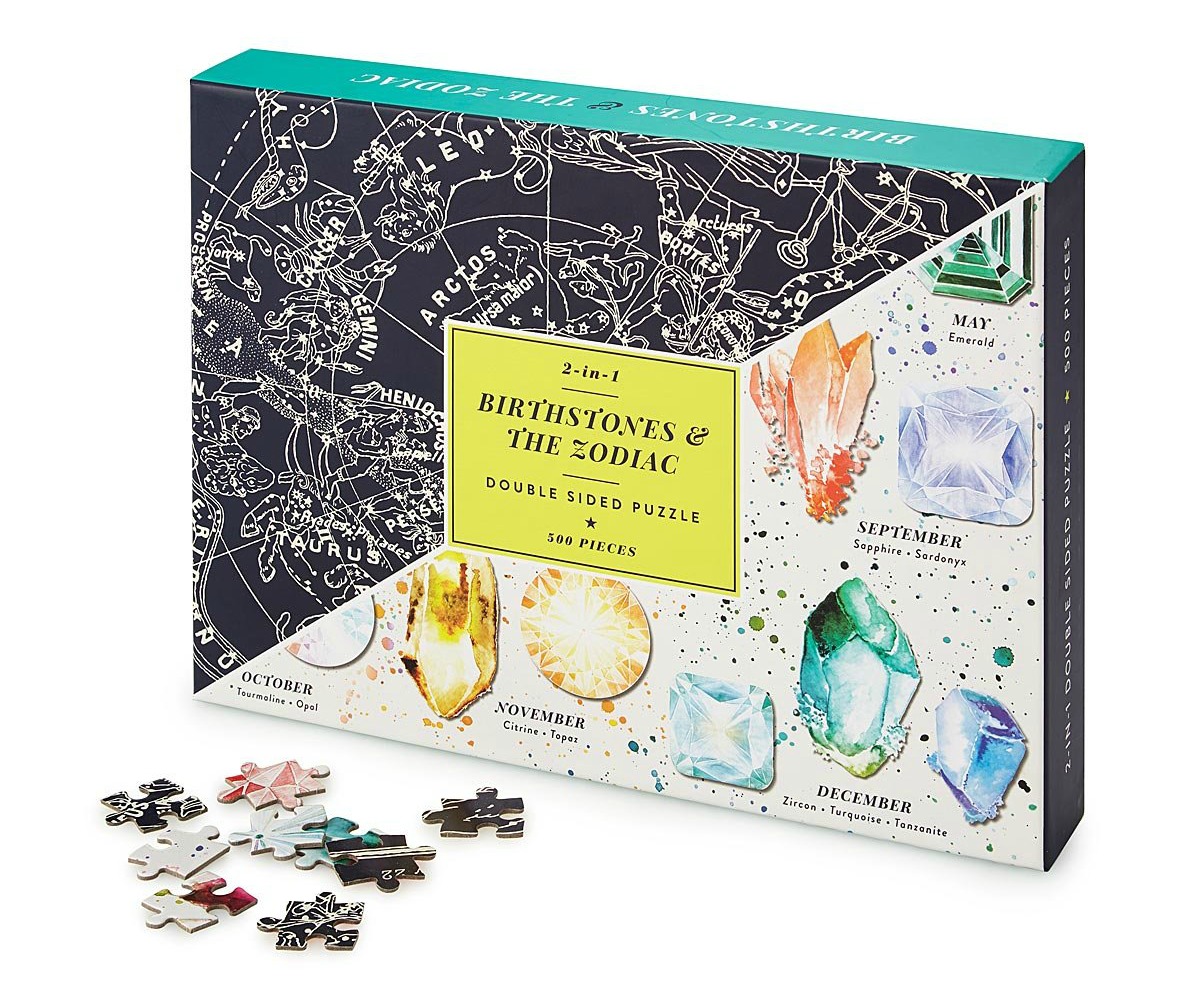 Birthstone & Zodiac Double-Sided Puzzle | UncommonGoods