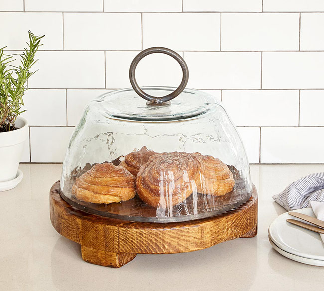 Reclaimed Serving Board and Glass Cloche | UncommonGoods