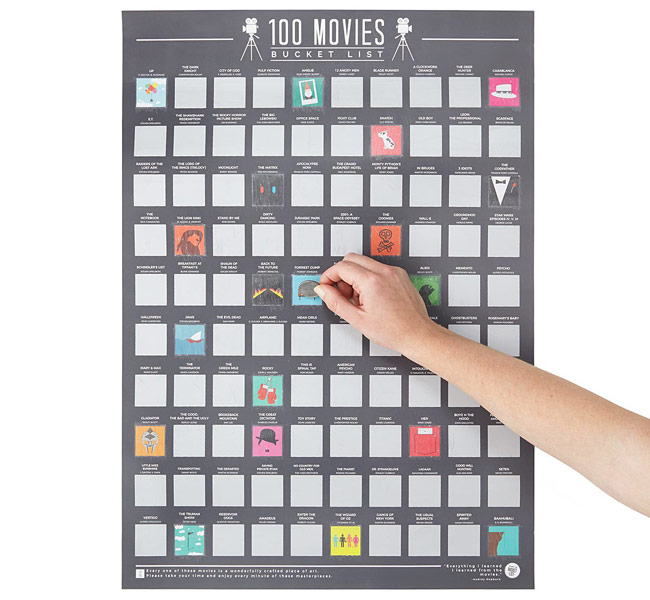 100 Movies Scratch-Off Poster | UncommonGoods