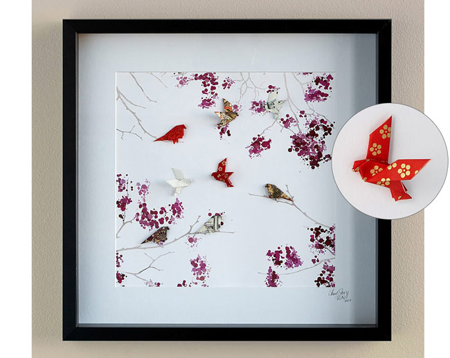 Cherry Blossom Origami Art | UncommonGoods