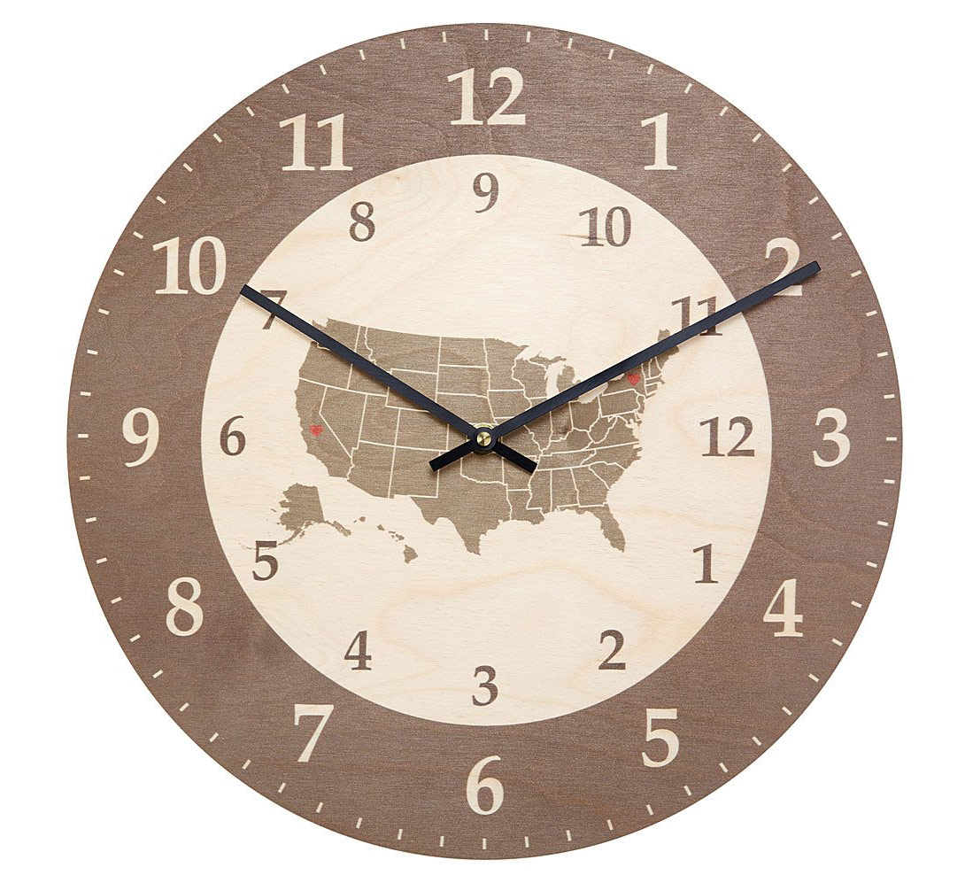 Love Goes the Distance Time Zone Clock | UncommonGoods