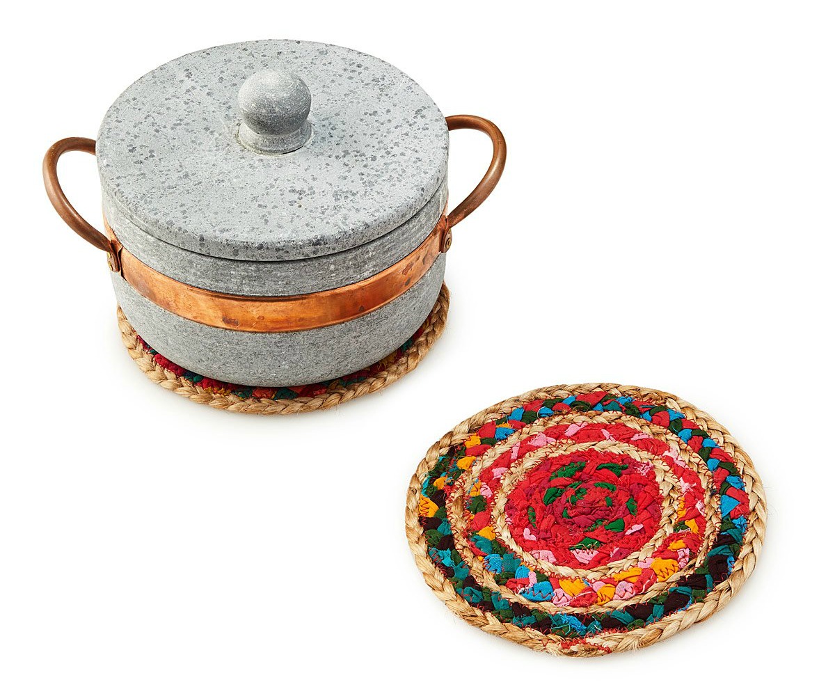 Braided Sari Fabric Trivet Set | UncommonGoods