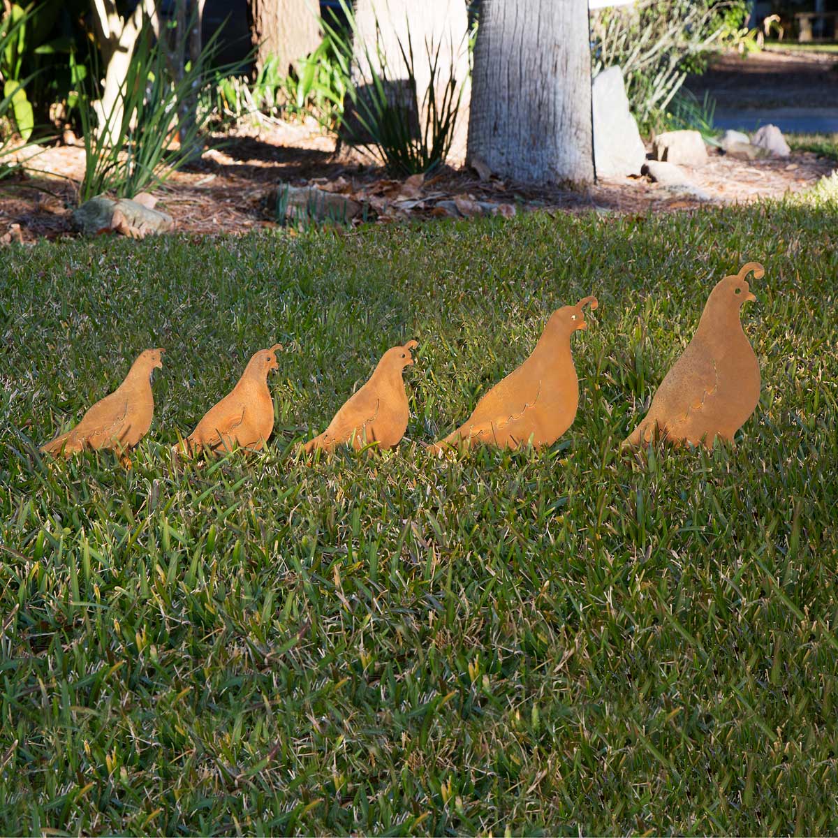 Quail Set Garden Sculpture | UncommonGoods