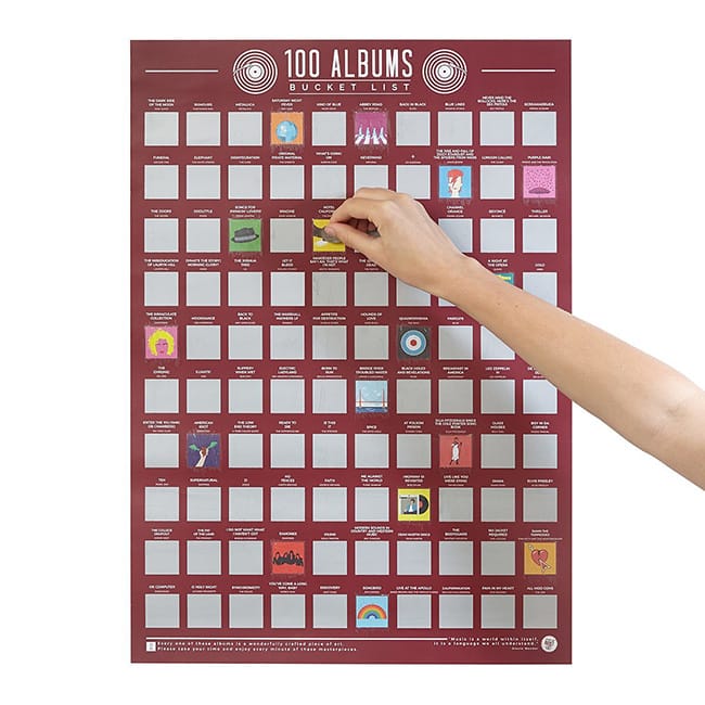 100 Albums Scratch Off Poster | UncommonGoods