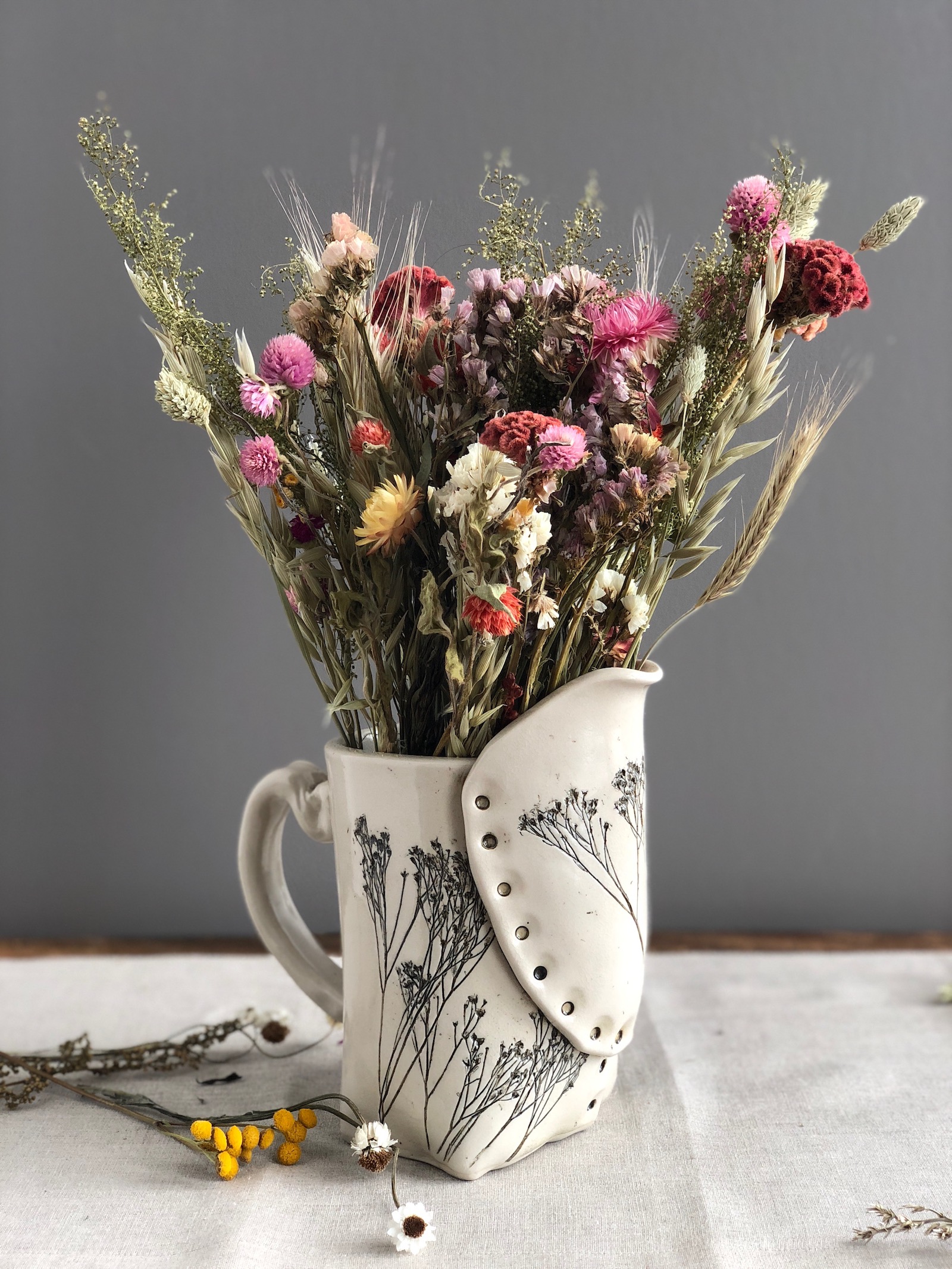 Pressed Wildflower Pitcher | UncommonGoods