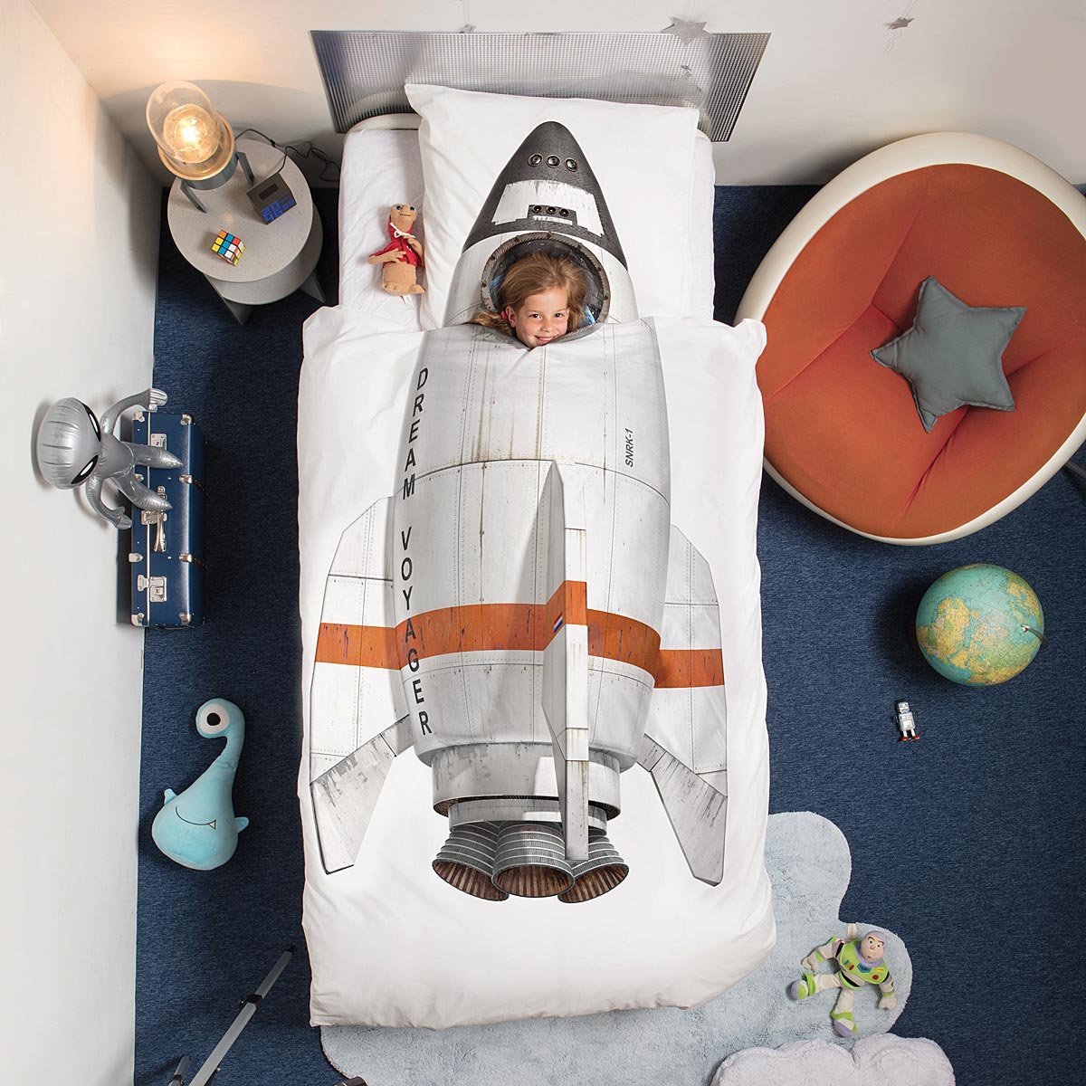 Rocket Duvet and Pillowcase Set | UncommonGoods