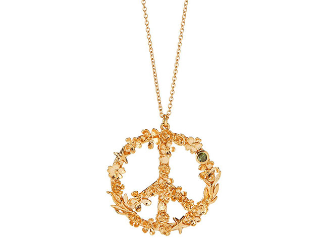 Flower Power Peace Sign Necklace | UncommonGoods