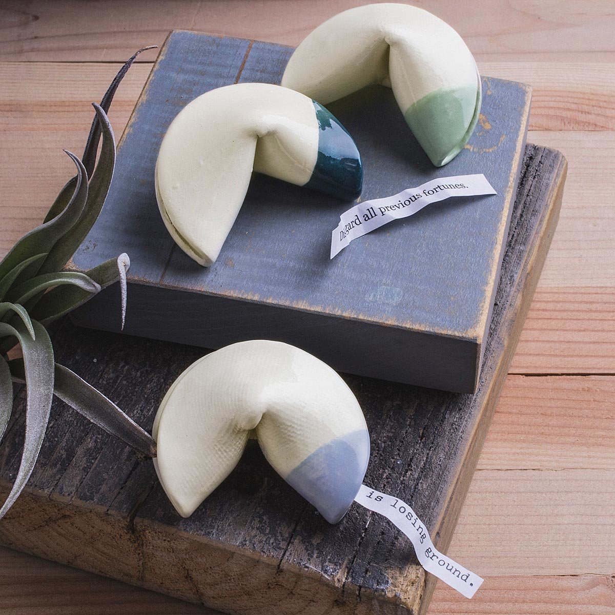 Ceramic Fortune Cookie Set | UncommonGoods